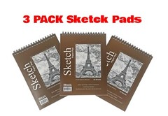 3 Pk Sketch Book Paper Pad 50 Sheet 6″x8″ Drawing Sketchbook Art Supply Notebook