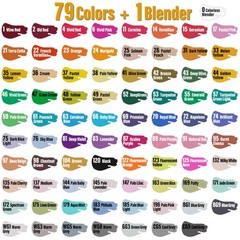 Alcohol Markers 80 Colors Dual Tip Fine & Broad with Case – Art Drawing