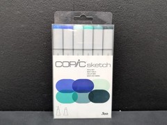 Copic Sketch Sea & Sky Blue Alcohol Refillable Markers Pen Set 6Pc Multicolor