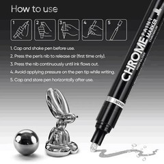 2pc Mirror Marker 2mm DIY Reflectiv Paint Pen Chrome Gold & Silver Liquid Marker