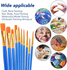 Acrylic Paint Brushes Set,8Packs /80 Pcs Nylon Paintbrushes Head, Suitable for A
