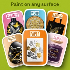 ARTISTRO Gold & Silver Acrylic Paint Pens – 1 Count (Pack of 6), Gold&Silver