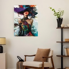 Paint by Numbers Kit for Adults Beginner,Colorful Woman Wearing a Hat Adult Pa