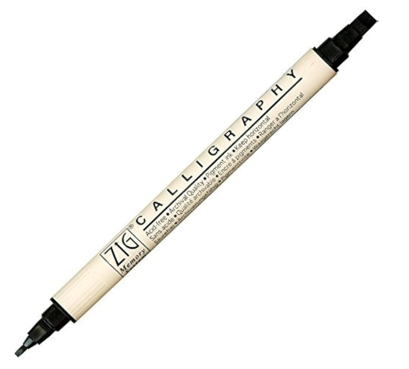 Zig Memory System Calligraphy Marker Pure Black 2 Set color black