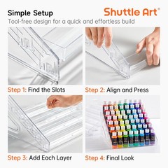 Acrylic Paint Organizer, 7 Layers Clear Storage Rack, Snap On Organizer for A…