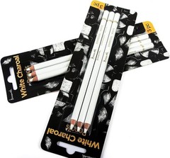 Artist-Approved White Charcoal Pencil Set for Sketching – 3 Piece Collection