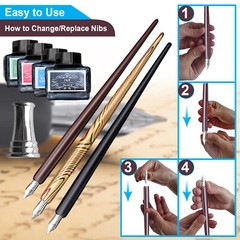 Calligraphy Set For Beginners, 3 Calligraphy Pens, 4 Ink Bottle, Calligraphy Kit