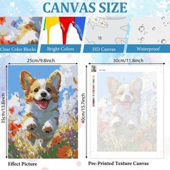 NAIMOER Dog Paint by Numbers Kits for Adults Beginner, 12 x 16 inches,