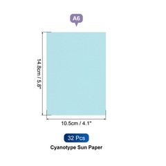 Cyanotype Paper, 32 Sheet Sun Print Paper Kit Light Blue Crafts Paper 5.8×4.1″