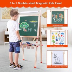 Ragstone Kids Easel Child Easel with Paper roll Double Sized Blackboard Chalk…