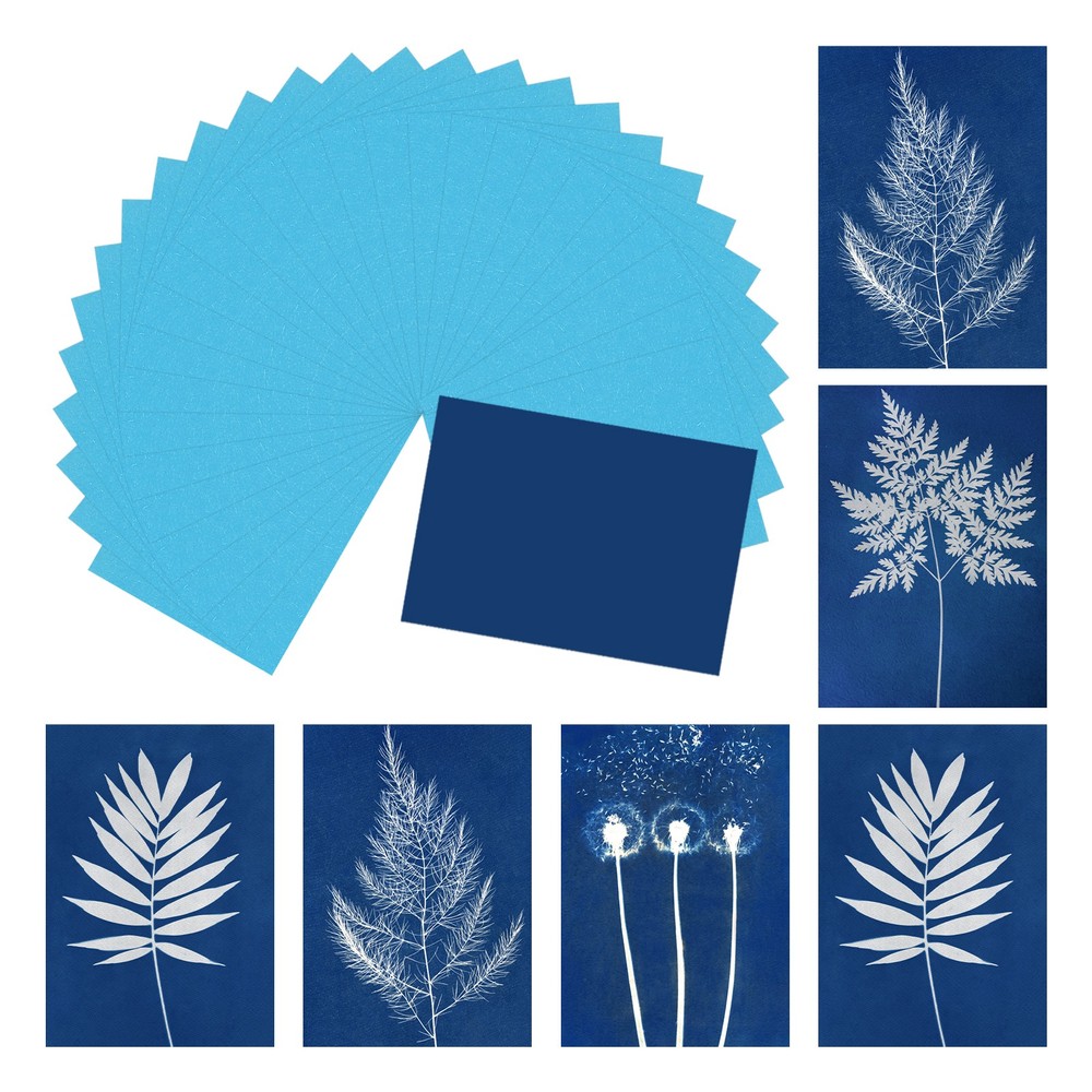 Cyanotype Paper, 12 Sheet Sun Print Paper Kit Blue Crafts Paper 4.1×2.9″