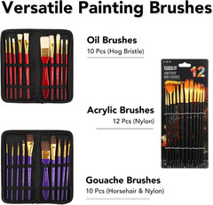141PCS Deluxe Artist Painting Set, Painting Supplies with 84 Paint(Oil, Watercol