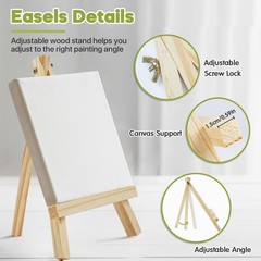 Conda 6 Pack 9 Inch Mini Wooden Display Easels, A-Shaped Mini Easel Stand for…
