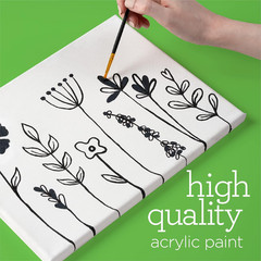 Acrylic Paint Set, Includes 2 X 16 Fl Oz White and Black Paint