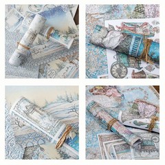 33Sheets Vintage Scrapbook Material Large Paper Set 7.9×7.9Inch Decorative…