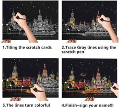Scratch Painting kits, Craft Art Set, Rainbow Art Painting Paper for Kids Adult