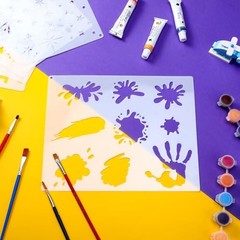 10 Pieces Graffiti Stencils Spray Paint Splatter and Stain Shoe Stencils for