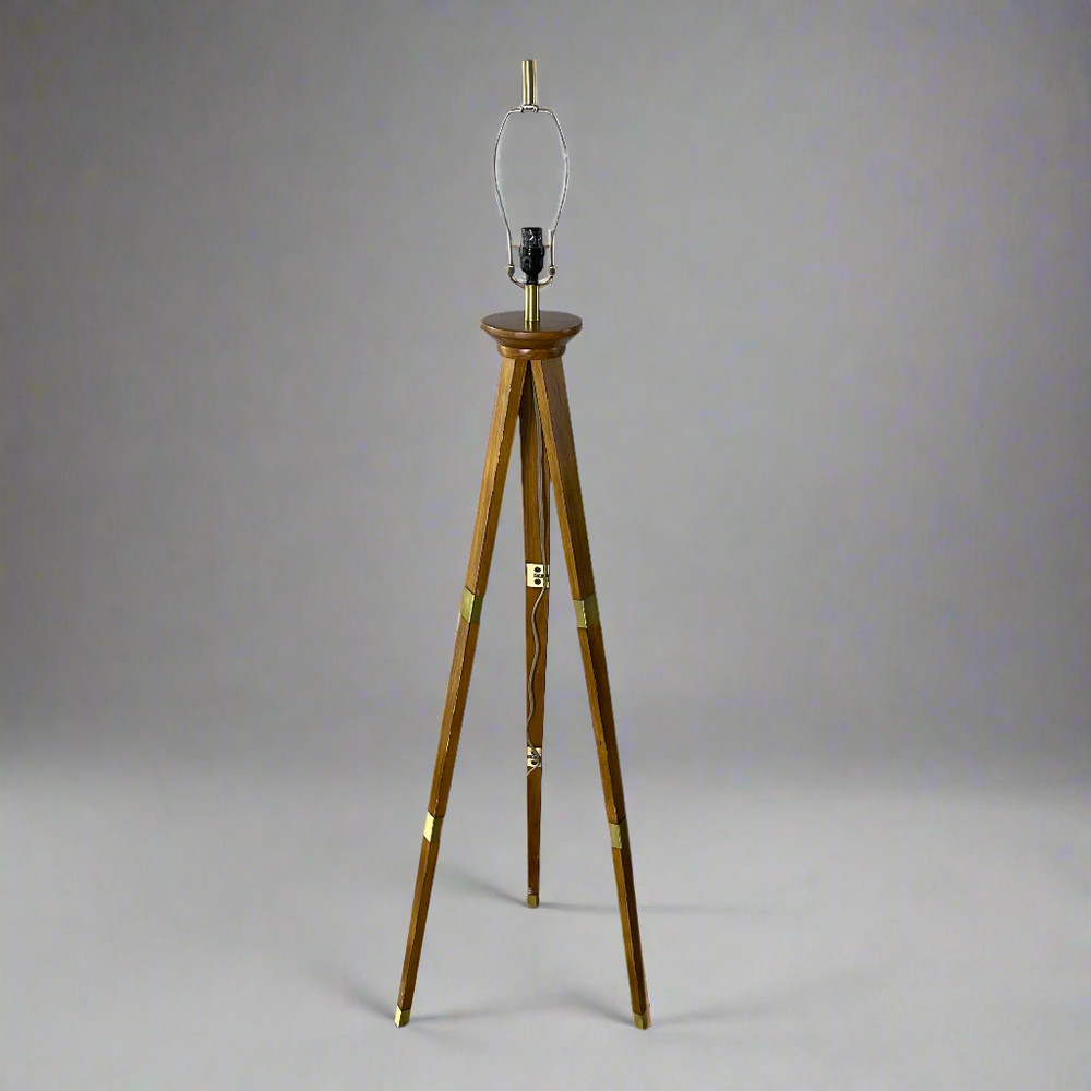 Vintage Wood Easel Lamp 61.5″ x 13.5″ x 13.5″ Wood & Brass