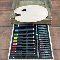 Creative Essentials Plein Air Artist Cabinet Wood Easel Box Brown Excellent Set