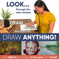 Camera Lucida Drawing Tool, Optical Drawing Aid,360° Adjustable Pea-Type Fixture