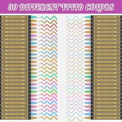 Colors Metallic Marker Pens, Dual Tip Acrylic Paint 30 Metallic Multicolor