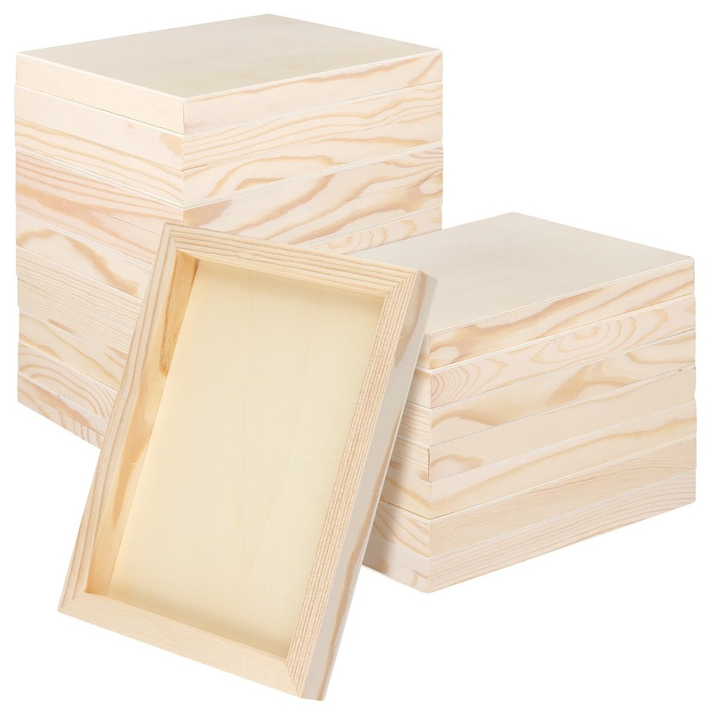 20 PCS Wood Panel Boards, 5.9 x 7.8 x 0.8 inch Unfinished Blank Wooden Canvas…