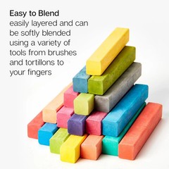 NEW 24-Piece Chalk Pastels Set Vibrant Non-Toxic Art Drawing Fast Shipping