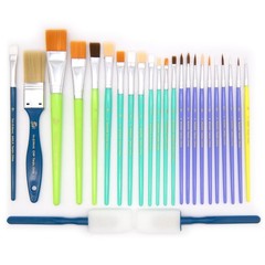 25-Piece Assorted Craft Paint Brush Set for Art Projects