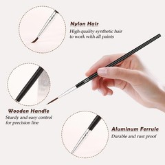 30 PCS #000 Micro Detail Paint Brushes Set with Protective Sleeve Fine Line
