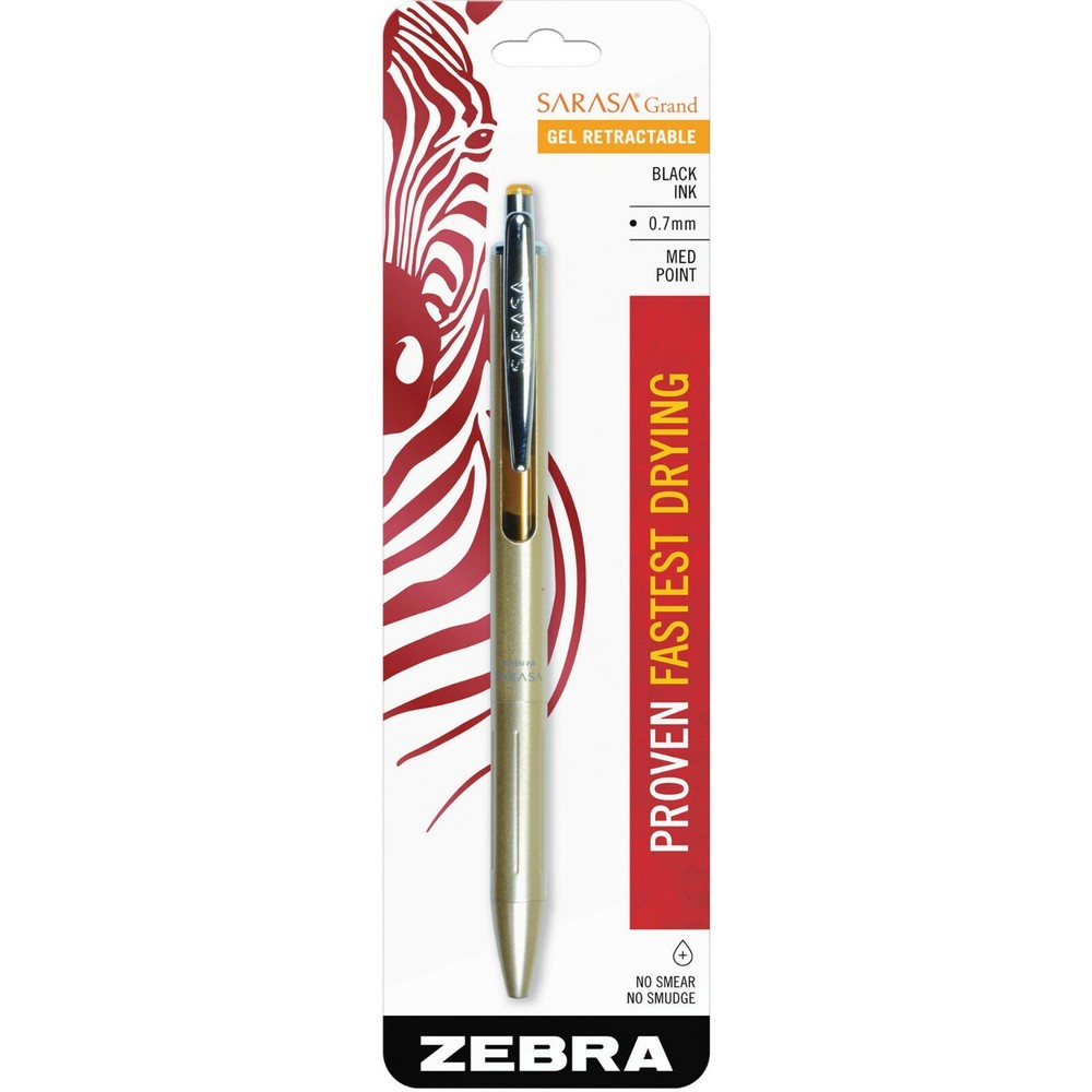Zebra Sarasa Grand Retractable Pen, 0.7mm, Black Ink, Pack of 1, Choose Barrel