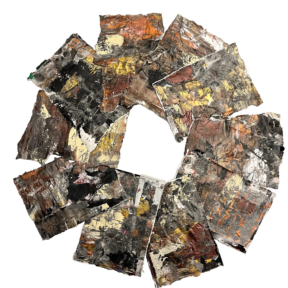 10 Hand-Painted Collage Papers for Mixed Media Neutral Colors Grunge 4×5 Inches