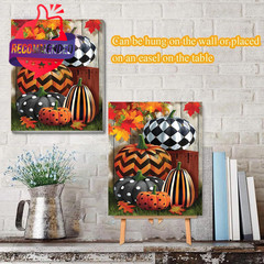 Fall Pumpkin Paint By Numbers Kit For Adults With Framed,thanksgiving Paint By