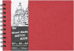5.8X8.3In Sketch Book, 60Sheets Spiral Bound Notebooks, Natural White 92Lbs/150G