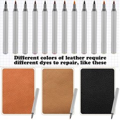 12 PCS Dual Tips Leather Dye Marker Pens Shoe Marker Touch Up Repair Scratches