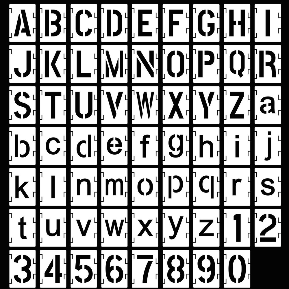 Augshy 2 Inch Letter Stencils for Painting, 56 Pcs Reusable Interlocking Lett…