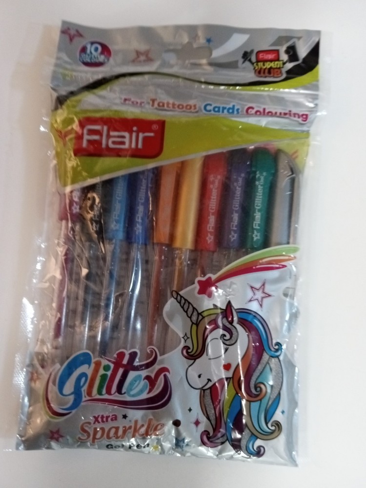 Flair Glitter Xtra Sparkle Gel Pens Pack of 10 Assorted Colours