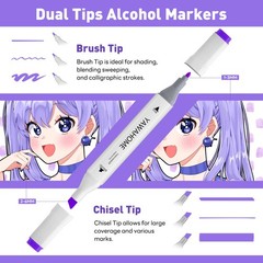 Alcohol Markers Set 80 Colors – Coloring Markers for Adult Coloring Books Profes
