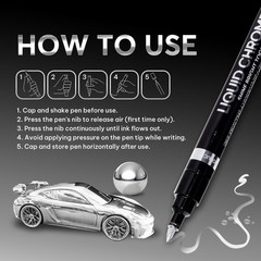 3PK Liquid Chrome Markers Set, Permanent Mirror Pens for Plastic, Metal, Art