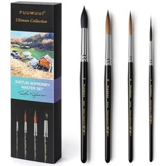 Fuumuui Kolinsky Brush Set Watercolor 4PCS