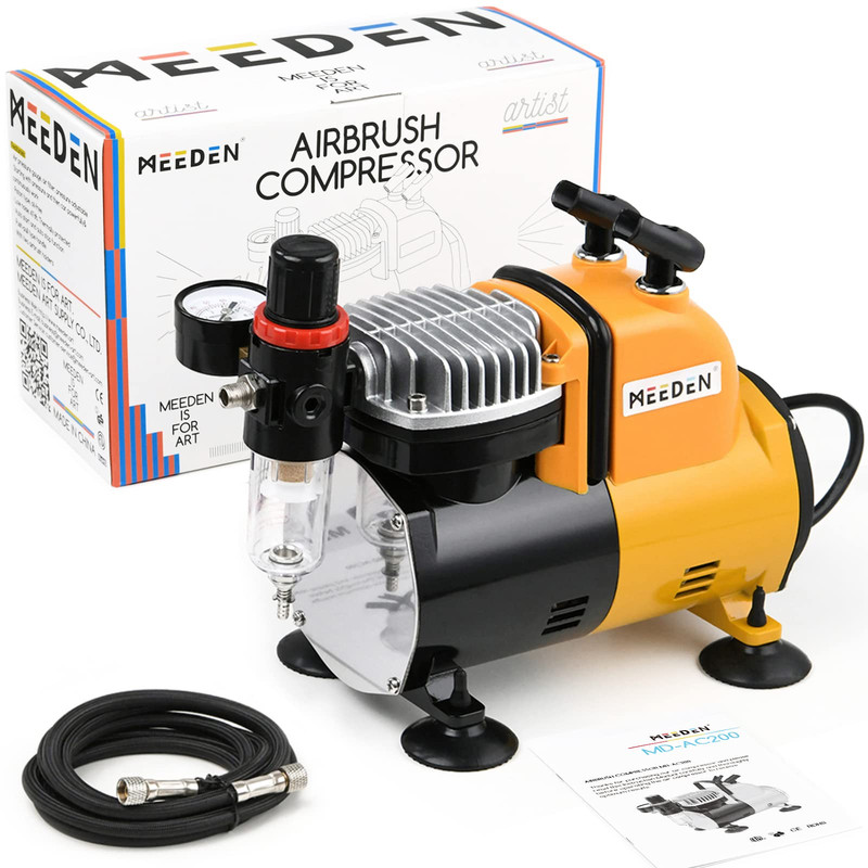 Meeden Airbrush Compressor Kit – 1/5 Hp Quiet Air Compressor For Model Painting