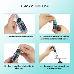 Airbrush Paint 6 Colors, Ready to Spray Airbrush Paint Set, Water-Based Acryl…