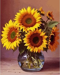 Sunflower DIY Paint by Numbers | 5Pc Set | Adults, Beginners, & Kids 16″W x 20″L