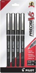 V5 Stick Liquid Ink Rollerball Pens – 4-Pack, Extra Fine 0.5mm for Sharp Details