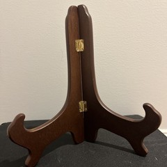 Kirkland 9” Dark Brown Finished Wooden Plate Easel Display Holder Stand