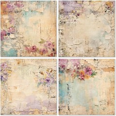 Vintage Floral Scrapbook Paper Pad – Flower Patterned Purple Brilliance