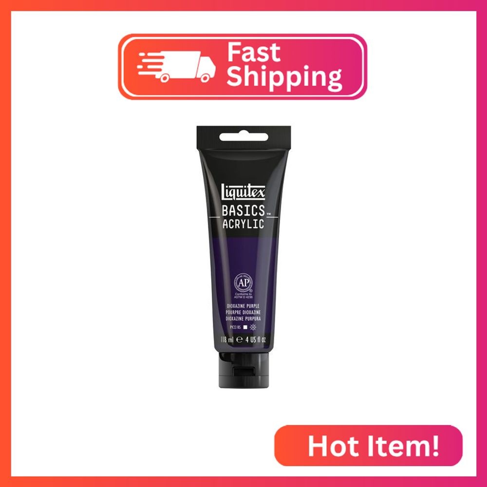 Liquitex BASICS Acrylic Paint, 118ml (4-oz) Tube, Dioxazine Purple