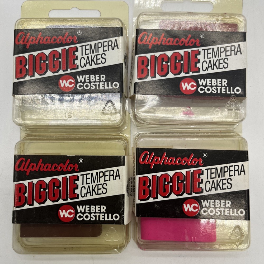 Alphacolor Biggie Tempura Cakes 4 Blue Red Brown Magenta New Sealed