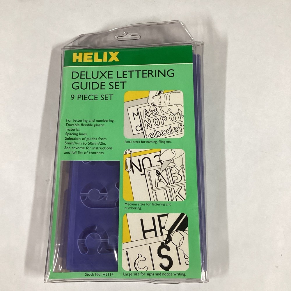 Helix Deluxe Lettering Guide Set 9 Piece Set Stock # H2114
