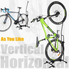 CyclingDeal Upright Bike Stand Floor – Vertical & Horizontal 1 Bike, Black