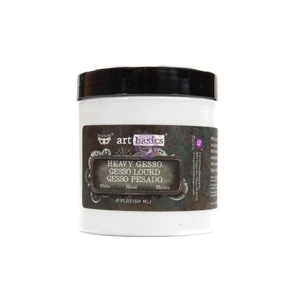 Prima Marketing 961374 Art Basics Heavy Gesso, 17-Ounce, White